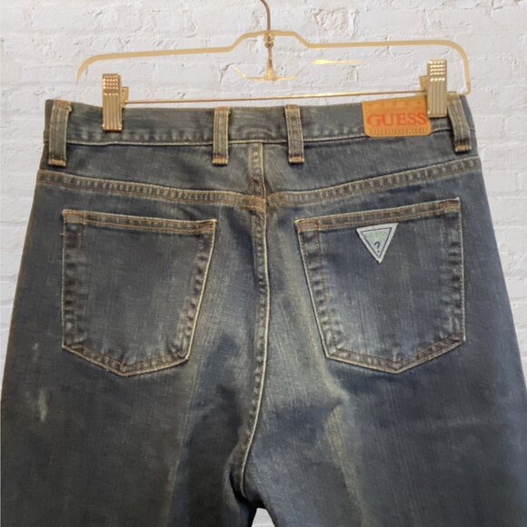 RARE VINTAGE 90'S GUESS JEAN -- Classic Fit, Narrow Leg, Am Trad, Dk Blue, #1050 - Picture 8 of 11
